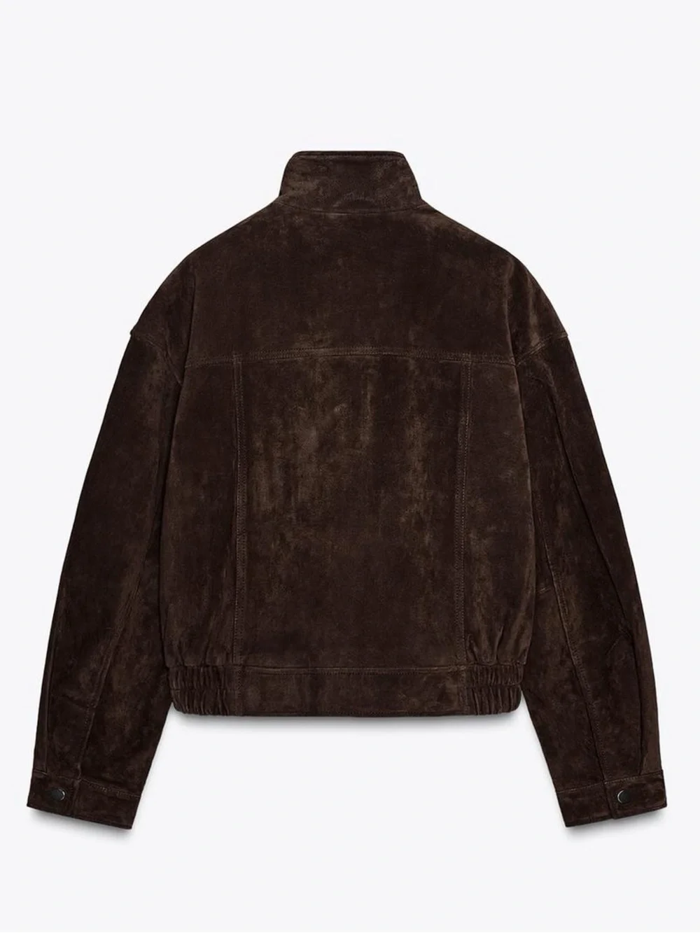 ZARA 100% SUEDE LEATHER BOMBER JACKET WITH POCKETS XL NWT